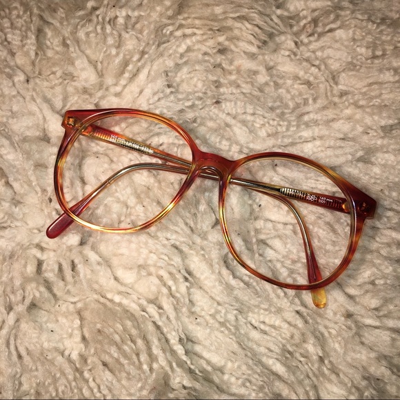 VTG 1980’s Logo Mottled Amber Oversized Frames main image 6